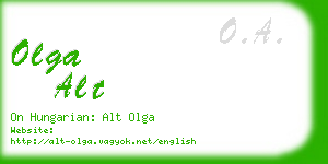 olga alt business card
